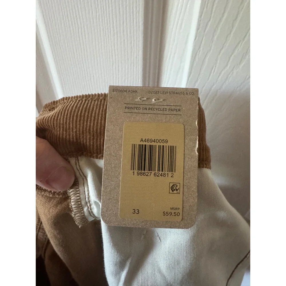 NWT Levi's Icon Skirt Women Size 33 Brown Corduroy Button Fly Mini A4694-0059 - Picture 9 of 12
